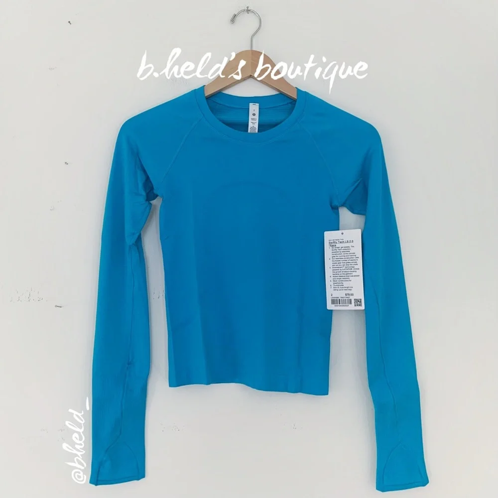 lululemon Swiftly Tech Long Sleeve Shirt 2.0 *Race Length Turquoise Sz 2 New NWT
